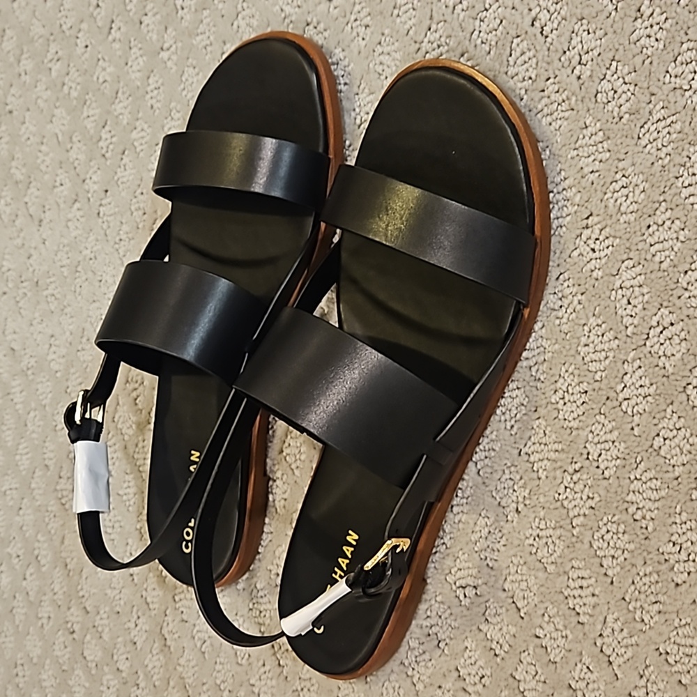 Cole Haan Flynn Flat Sandal Size 10 Black NIB
